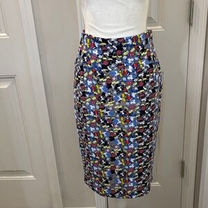 LuLaRoe Multicolor Mickey Mouse Patterned Pencil Skirt Size Medium